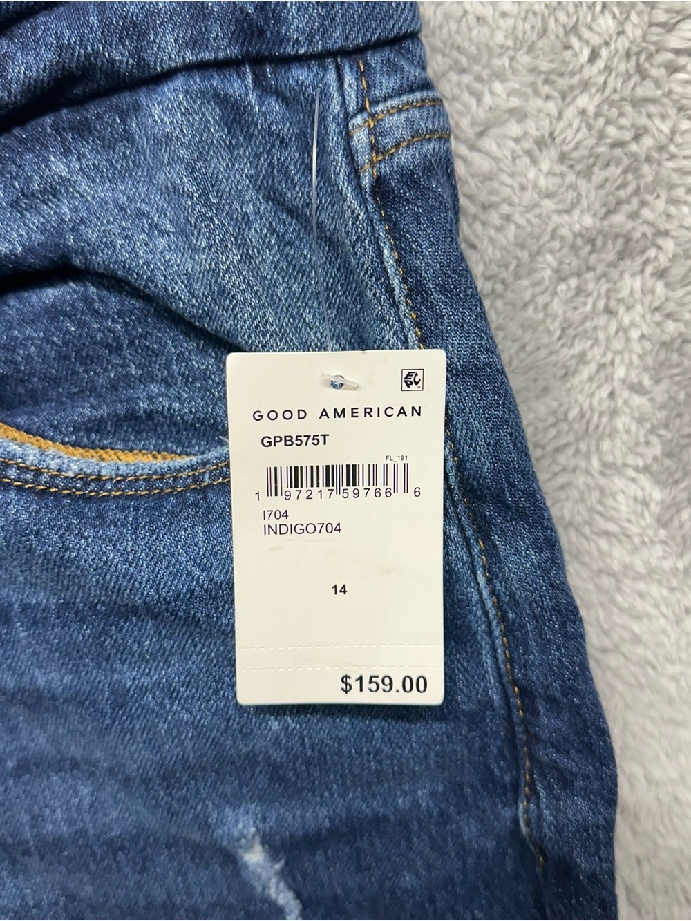 NWT Good American Good Petite Bootcut Jeans Size 14/32 Mid Rise Indigo Wash - Picture 2 of 12